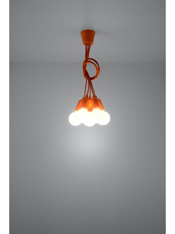 Nice Lamps Hängleuchte RENE 5 in Orange mit dem longen PVC-Kabel loft style E27 NICE LAMS