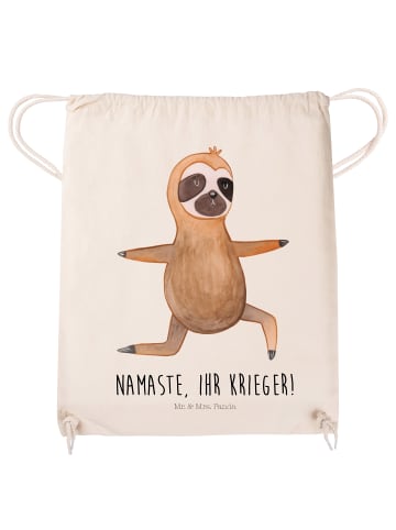Mr. & Mrs. Panda Beutel Faultier Yoga mit Spruch in Creme
