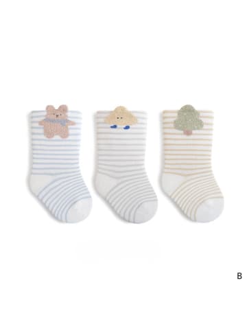 MUNADUNA 3er-Set 'Sterifen' Baby Socken B