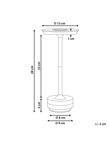 Beliani Tischlampe für den Außenbereich MAGO in Silber - (W) 13 x (H) 28 x (L) 13 cm