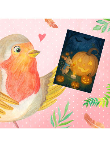 Mr. & Mrs. Panda babykarte Kürbis Maus Design ohne Spruch in Weiß