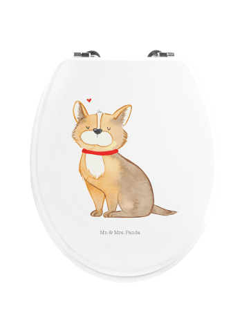 Mr. & Mrs. Panda Motiv WC Sitz Hund Glück ohne Spruch in Weiß