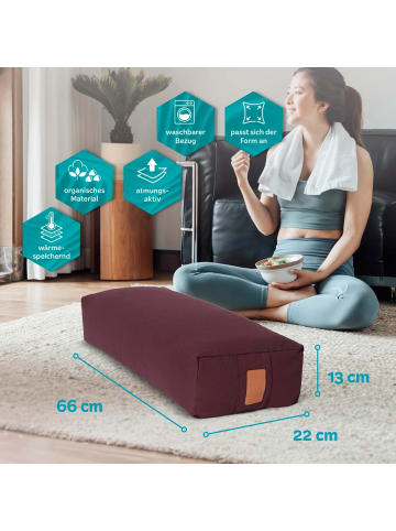 Lumaland #DoYourYoga Yoga-Bolster Paravati - gefüllt mit Dinkelspelz - 67x22x13cm - Brau