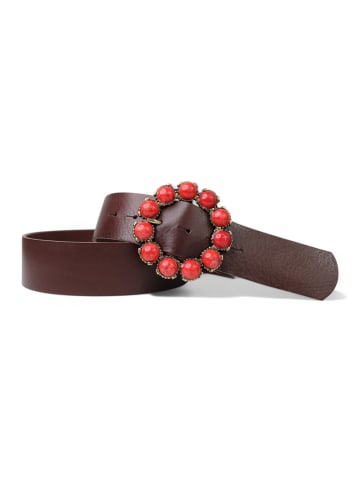 FRONHOFER Herren Ledergürtel in Dunkelbraun