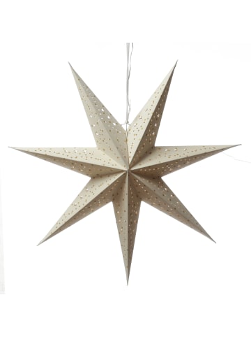 MARELIDA LED Papierstern Samtstern Weihnachtsstern D: 58cm in creme