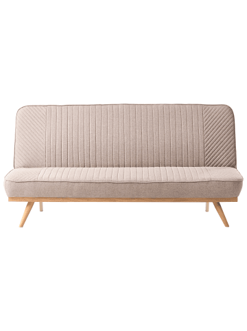 Beliani Schlafsofa KALFAFEL in Braun/Heller Holzfarbton - (W) 191 x (H) 84 x (L) 73 cm