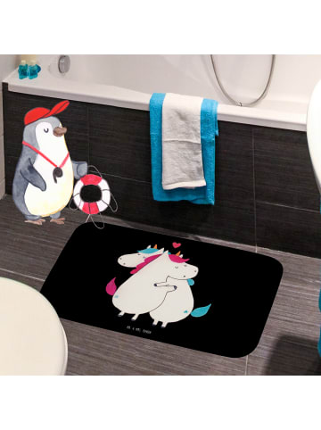 Mr. & Mrs. Panda Badezimmerläufer Einhorn Mitteilung ohne Spruch in Schwarz