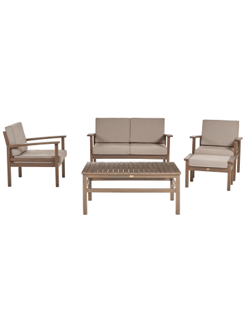 Beliani 5-tlg Sitzgruppe MANILA in Braun/Grau