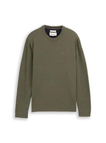 Tom Tailor Pullover BASIC CREWNECK KNIT in Oliv