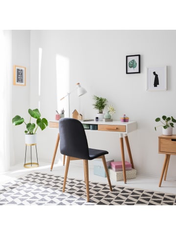 home24 Schreibtisch Lewin in Braun / Weiß