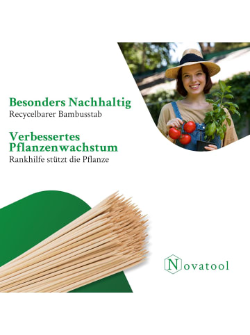 Novatool 500x Splittstäbe 80 cm x 6,5 mm I Natur I Pflanzenstab Bambus Rankhilf in Natur