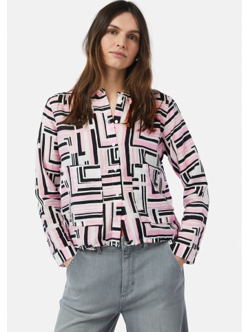 comma CI Bluse langarm in Weiß-mehrfarbig