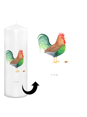 Mr. & Mrs. Panda Wachskerze Hahn Korn ohne Spruch in Weiß