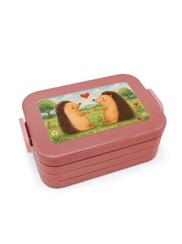 Mr. & Mrs. Panda Bento Box Igel Liebe Design ohne Spruch in Rot Pastell