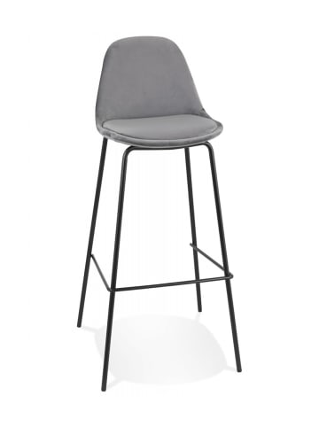 KADIMA DESIGN Barhocker Samt Dunkelgrau Metall | Modern Elegant in Grau