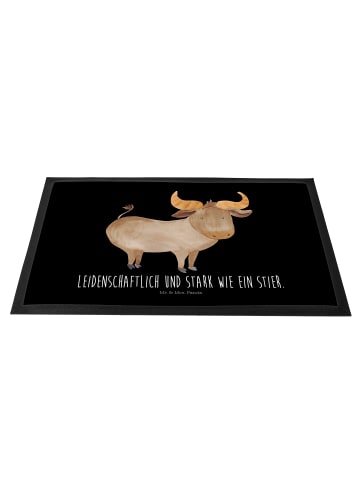 Mr. & Mrs. Panda Schmutzmatte Sternzeichen Stier mit Spruch in Schwarz