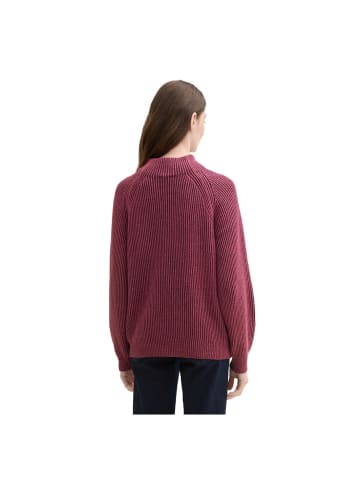 Tom Tailor Pullover in blackberry rib structure