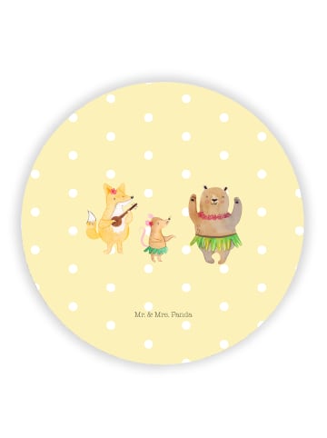 Mr. & Mrs. Panda Rund Magnet Waldtiere Aloha ohne Spruch in Gelb Pastell