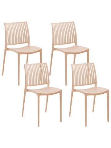 Beliani 4er-Set Gartenstuhl ILLUMANI in Beige