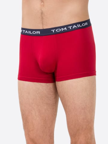 Tom Tailor Pants in marine + rot + grau-meliert