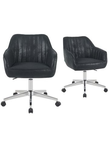 DUBI Möbel 2er-Set: Bürostuhl Mika-Noel in Schwarz - (B)60 x (H)80 x  (T)61 cm