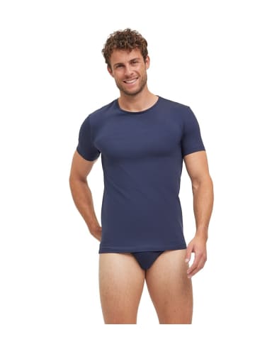 Falke Rundhals T-Shirt für Herren in dunkel-blau