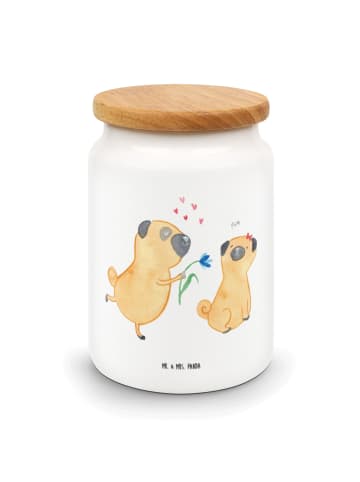 Mr. & Mrs. Panda aufbewahrungsbehälter Mops Verliebt ohne Spruch in Weiß