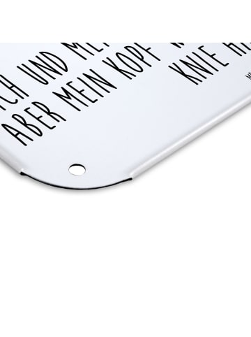 Mr. & Mrs. Panda tafel Pinguin Mond mit Spruch in Weiß