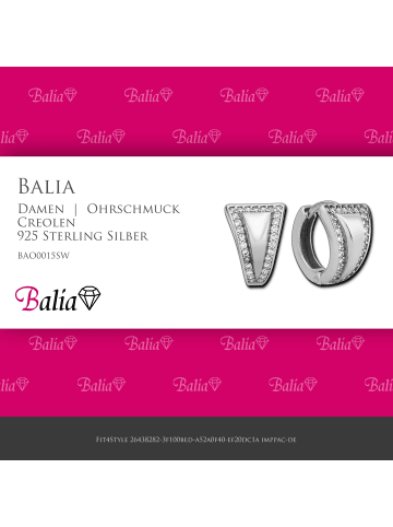 BALIA Silber 925 Damen Creolen Dreieck Ohrring ca. 1,3cm
