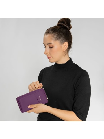Lazarotti Bologna Leather Zip-Around Geldbörse Handytasche Leder 19 cm in purple