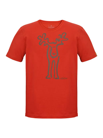 elkline T-Shirt Rudolf in mandarin - darkbrown