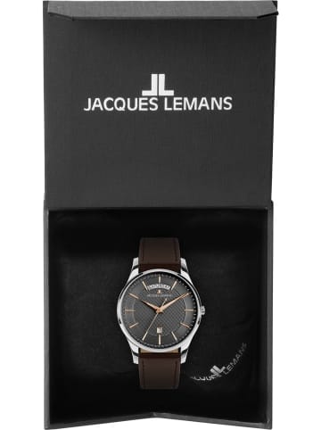 Jacques Lemans Herrenuhr London Quarz Braun/Anthrazit