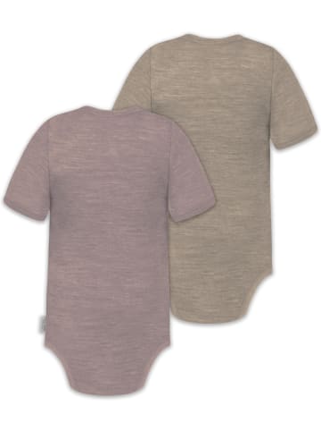 Normani Outdoor Sports 2er Set Doppelpack Baby Merino Body in Rosa/Beige