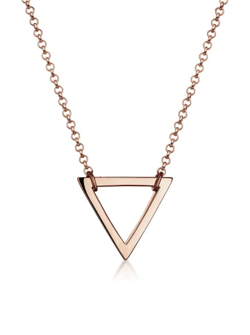 Elli Halskette 925 Sterling Silber Dreieck, Geo in Rosegold