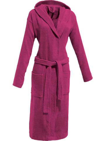 REDBEST Frottier Unisex-Bademantel mit Kapuze Chicago in fuchsia