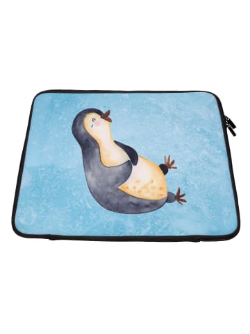 Mr. & Mrs. Panda Notebook Sleeve Pinguin Lachen ohne Spruch in Eisblau