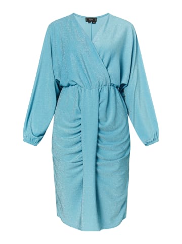 faina Damen Abendkleid Mit Glanzgarn in Aqua