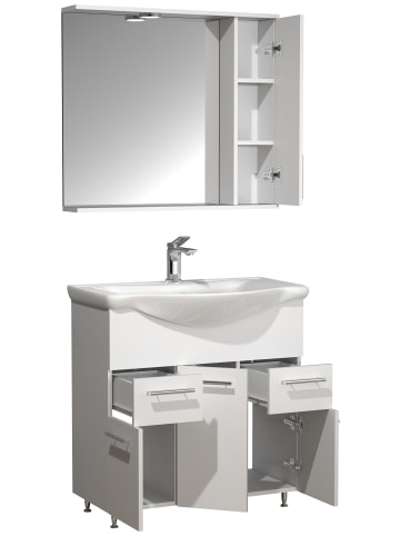 VCM  3-tlg. Waschplatz Waschtisch Lisalo XL in Weiß