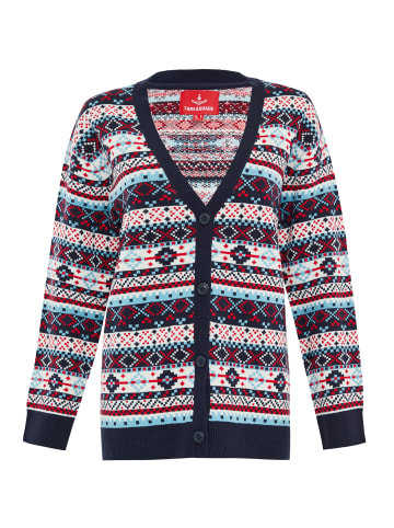 Threadbare Strickjacke Ladies Xmas Cardigan Iceland in blau-schwarz