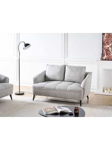 Beliani 2-Sitzer Sofa HOBRO in Grau/Schwarz - (W) 146 x (H) 87 x (L) 85 cm