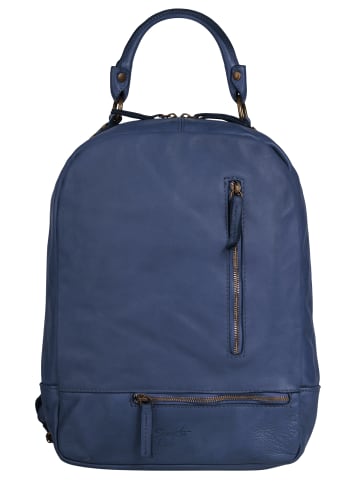 Samantha Look Rucksack echt Leder in blau