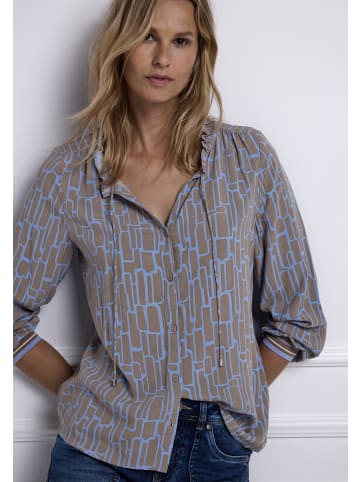Street One Bluse in taupe hellblau - 0001