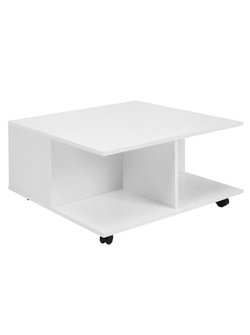 KADIMA DESIGN Design Couchtisch 70x70 cm , Wohnzimmertisch mit 2 Schubladen, in Weiß