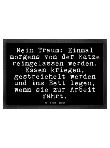 Mr. & Mrs. Panda Bodenvorleger Mein Traum: Einmal morgens... mit... in Schwarz
