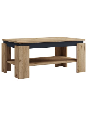 VCM Holz Sofatisch Couchtisch Beistelltisch Rolas in Honig-Eiche / Schwarz