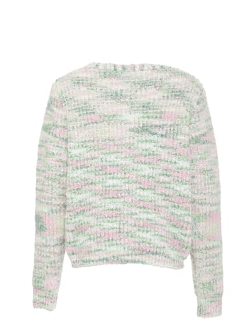 Sidona Damen Sweater in WOLLWEISS ROSA MEHRFARBIG