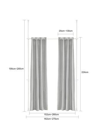 SoBuy Raumteiler in Hellgrau matt - (W) 17 x (H) 199 x (L) 162 cm