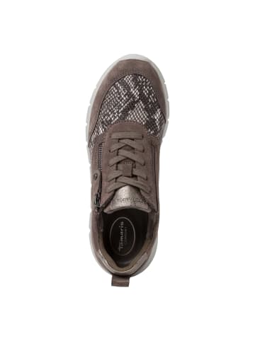 Tamaris Comfort-Sneaker aus Leder in niedriger Ausführung Braun