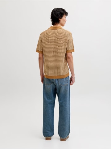 Jack & Jones Gestricktes Polo in Amber Brown