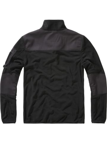 Brandit Fleecejacke/Fleecepullover "Fleece Troyer Ripstop" in Schwarz